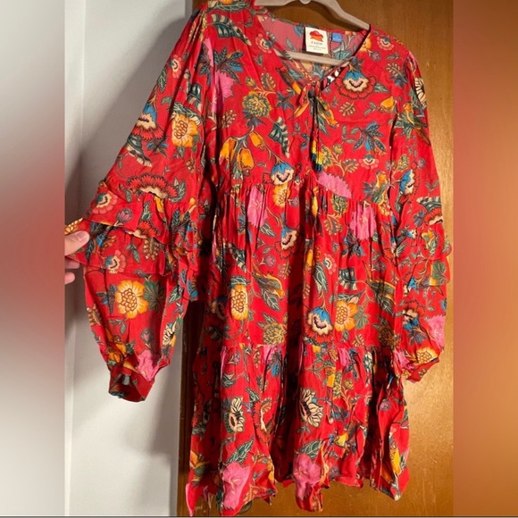 FARM RIO ANTHROPOLOGIE MINI DRESS ROSES - Picture 2 of 11